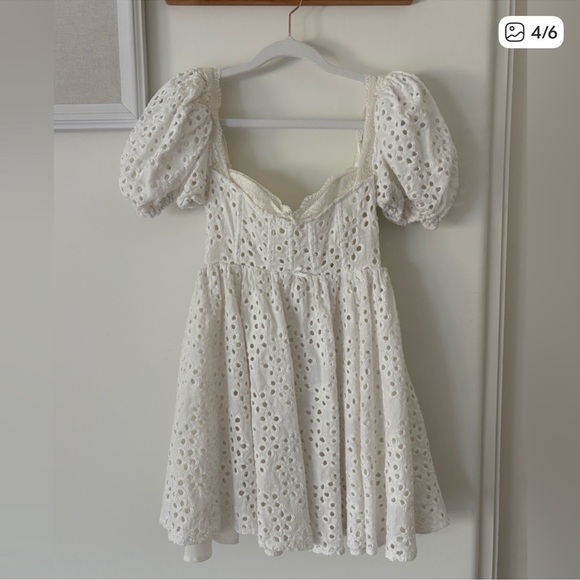 For Love And Lemons White Eyelet Mini Dress - Picture 4 of 6